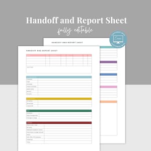 Nurse Handoff and Report Sheet, ICU Nursing Hand-off Report, Patient Report for New Grad, Med Surg RN Patient Form, Canva editable