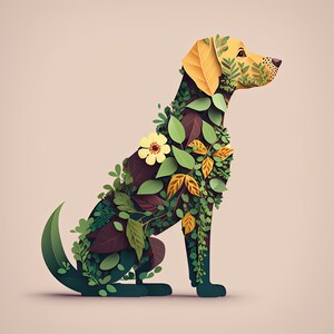 Floral Pup Digital Copy