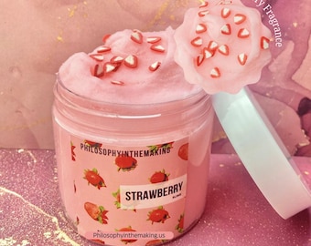 Boutique de slime, slime nuage aux fraises, slime d'aromathérapie, thérapie, jouet anti-stress, jouet sensoriel, slime pour adulte, cadeau pour elle, slime nuage