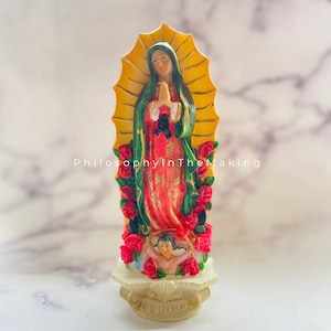 Nuestra Señora de Guadalupe, Virgen de Guadalupe, Estatua Mexicana, 8.5 pulgadas de alto, Estatua Religiosa