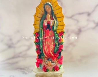 Our lady of Guadalupe, Virgen de Guadalupe, Mexican Statue, 8.5 inch Tall, Religious Statue