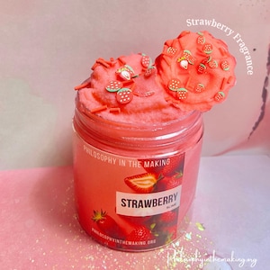 Slime Shop, Strawberry Cloud Slime, Aromatherapy Slime, Therapy, Stress Toy, Sensory Toy, Slime for Adult, Gift For Her, Cloud Slime