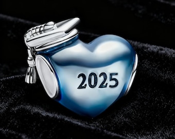 SyuyaN　シルバー925 ハートリンクブレスレット　2025 パンドラブレスレットに合う、2025年卒業チャーム925スターリング
