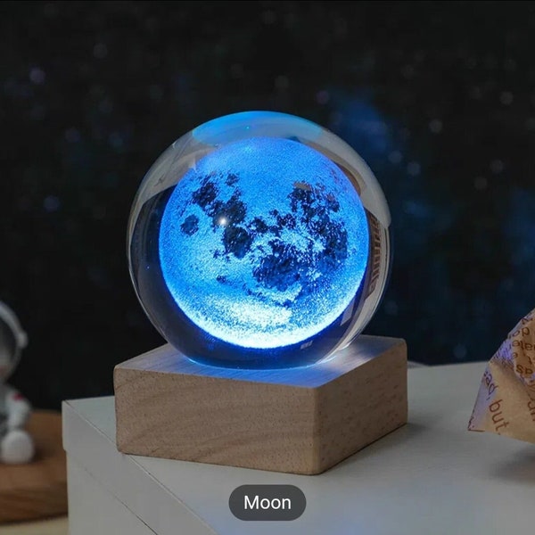 Moon Crystal Ball Nightlight or desk lamp