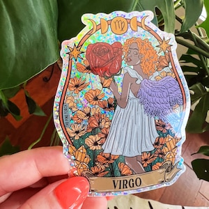 Virgo Zodiac Glitter Sticker, Virgo sticker, Zodiac Kids Glitter Sticker, Virgo Zodiac sticker, Water bottle, laptop, phone stickers