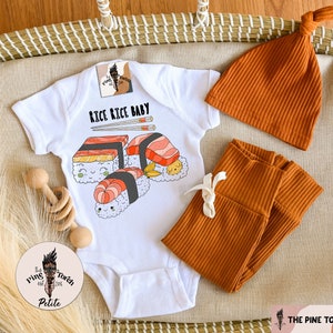 Funny sushi Bodysuit, funny rice rice baby asian Japanese baby, Cute sushi Baby Clothes, Unisex sushi Baby Clothes, Unisex Baby Bodysuit