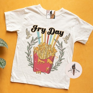 Fry day kids tee, funny fries little fry cute fries shirt, funny cheese fries shirt, cheese fries lover baby bodysuit, cheese fries baby tee