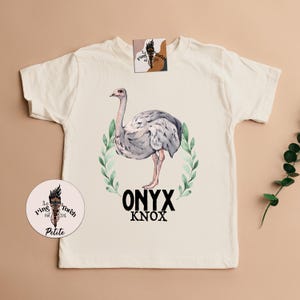 Personalized ostrich kids tee, custom ostrich baby shower gift, ostrich baby, ostrich shirt, ostrich pregnancy announcement