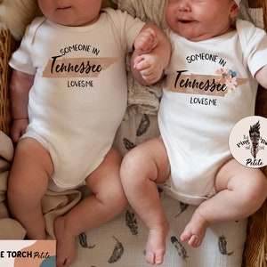 Someone in Tennessee loves me bodysuit, made in Tennessee, Tennessee baby gift, Tennessee baby tee, Made with love Tennessee