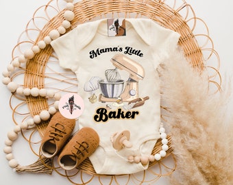 Mama's little baker bodysuit, baby baker shirt, little baker kids tee, cookie helper baby shirt, little baker chef gift, baker baby tee