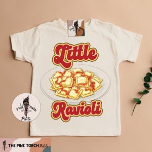 Funny ravioli kids tee, little ravioli shirt, spaghetti ravioli noodle baby shirt, Italian pasta baby shirt, Italian pregnancy