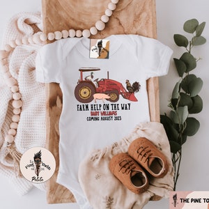 Personalized Farm help pregnancy announcement, farmer Bodysuit, custom tractor farm baby clothes, farm fresh kids shirt, farm kids shirt