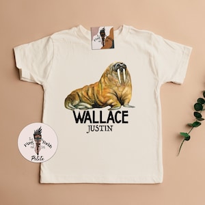 Personalized walrus kids tee, custom walrus baby shower gift, walrus baby, walrus shirt, walrus pregnancy announcement