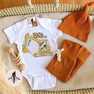 Excavator Digger baby bodysuit, Excavator construction Lover baby tee, Construction dirt excavator digger kids shirt, construction theme tee