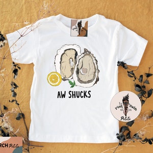 Aw shucks oyster Kids tee, oyster kids clothes, oyster kids shirt, retro oyster baby tee, newborn oyster baby clothes, oyster shucks shirt
