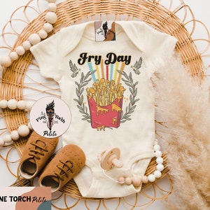Fry day Bodysuit, funny fries little fry cute fries shirt, funny cheese fries shirt, cheese fries lover baby bodysuit, cheese fries baby tee