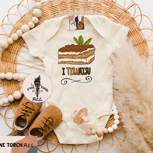 Tiramisu Italian bodysuit, Italian dessert shirt, Tiramisu Italian pregnancy announcement, I miss you Tiramisu baby shirt, Italian baby gift