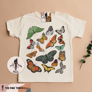 Butterfly kids tee, retro butterfly baby shower gift, butterfly medley shirt, mystical butterfly baby gift, butterfly baby tee