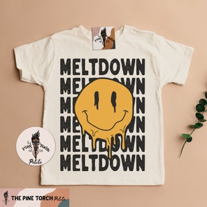 Having a meltdown kids tee, funny melting smiley face Bodysuit, Cute smiley face Baby Clothes, Unisex meltdown Baby Clothes
