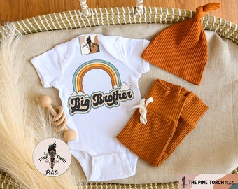 Big Brother retro rainbow announcement, big brother retro bodysuit, retro big brother rainbow tee, big brother rainbow announcement tee