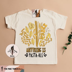 Funny Pasta kids tee, spaghetti fettuccini ravioli noodle baby shirt, Italian baby pastable shirt, Italian pregnancy announcement