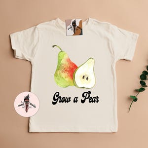 Pear kids tee, grow a Pear clothes, fruit and veggie kids shirt, Pear baby tee, fruit pun clothes