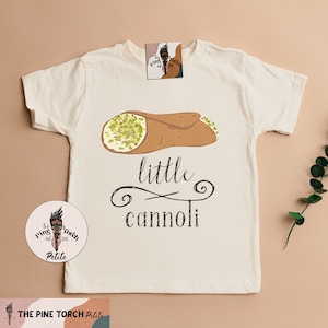 Little Cannoli Italian kids tee, Italian cannoli shirt, cannoli Italian pregnancy announcement, pastry baby shirt, Italian baby gift
