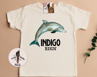 Personalized Dolphin kids tee, custom Dolphin baby shower gift, Dolphin baby, Dolphin shirt, Dolphin pregnancy announcement