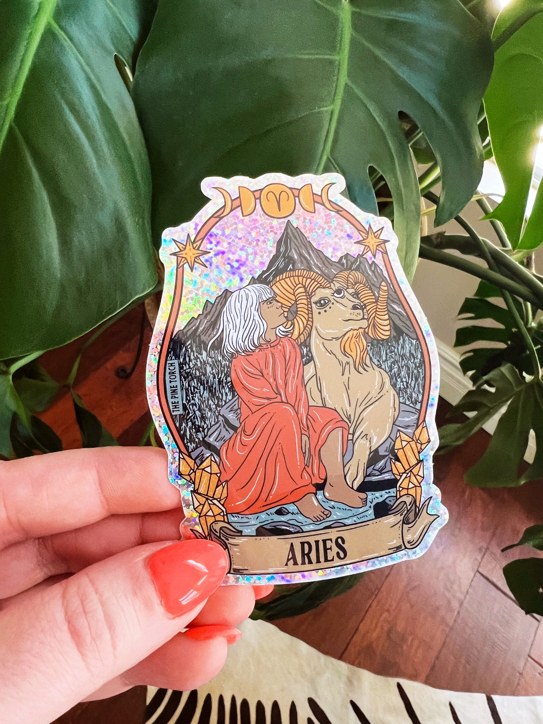 Aries Zodiac Glitter Sticker, Aries Sticker, Zodiac Kids Glitter ...