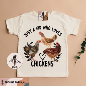Chickens kids tee, just a kid who loves chickens clothes, farm chickens free range kids shirt, retro free range baby shirt, chicken lover