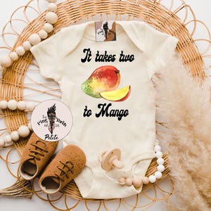 Mango Bodysuit, Two to Mango Baby Clothes, Fruit and Veggie Kids