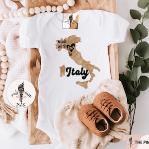Italy baby bodysuit, made in Italy, Italian baby gift, Italy baby shirt, Made with love in Italy, Italian baby shower gift