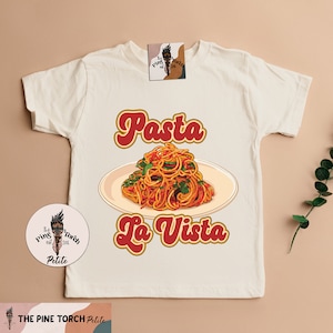 Funny Pasta kids tee, pasta la vista shirt, spaghetti fettuccini ravioli noodle baby shirt, Italian pasta baby shirt, Italian pregnancy