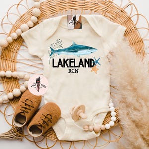 Personalized shark bodysuit, custom shark baby shower gift, shark baby, shark shirt, shark pregnancy announcement