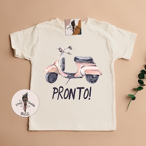Funny Italian kids tee, pronto motorcycle shirt, Italian kids shirt, Italian pronto baby shirt, Italian pregnancy