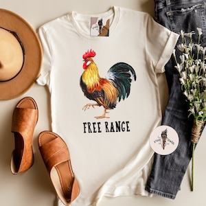 Free range shirt, chicken rooster free range mama shirts, free range chicken lover tee, free range retro shirt