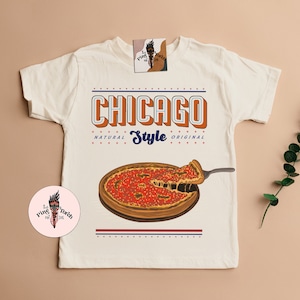Chicago style pizza kids tee, Chicago deep dish pizza Bodysuit, Chicago Baby shirt, Chicago pizza retro, Chicago baby gift