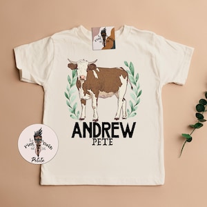 Personalized cow kids tee, cow custom baby shower gift, cow baby, cow shirt, cow pregnancy announcement