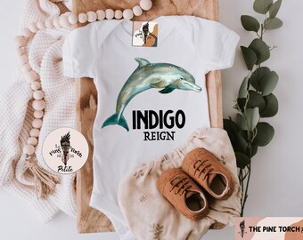 Personalized Dolphin bodysuit, custom Dolphin baby shower gift, Dolphin baby, Dolphin shirt, Dolphin pregnancy announcement