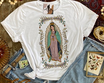 Mother Mary Guadalupe unisex tee, Virgin Mary matching shirts, Mary mama tee, Mary guadalupe mommy and me set