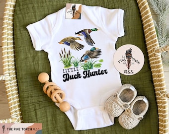 Little Duck Hunter Bodysuit, Retro Duck Duck Goose Baby Shower