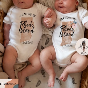 Someone in Rhode Island loves me bodysuit, made in Rhode Island, Rhode Island baby gift, Rhode Island baby tee, Made with love in RI