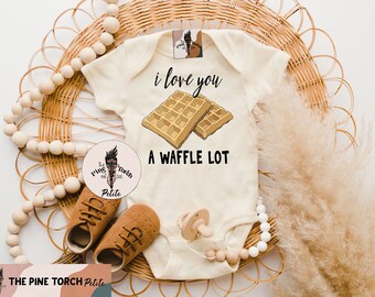 waffles Bodysuit, love you waffle lot kids clothing, newborn waffle brunch shirt, funny waffle tee, kids shirt, foodie shirt