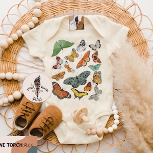 Butterfly bodysuit, retro butterfly baby shower gift, butterfly medley shirt, mystical butterfly baby gift, butterfly baby tee