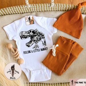 T rex dinosaur bodysuit, hangry dinosaur baby tee, dinosaur kids clothing, unisex dinosaur shirt, dinosaur bones kids tee, dinosaur t rex