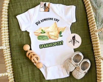 Spanakopita Greek Bodysuit, Yiayia papou nouna theia greek Bodysuit, Spanapita baby Bodysuit, Greek baby shirt, Greek Baby gift