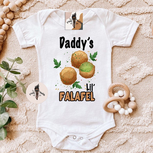 Falafel chickpea middle eastern Bodysuit, Falafel middle eastern baby Bodysuit, Shawarma falafel pita baby Bodysuit, middle east baby shirt