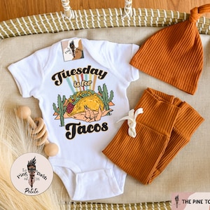 Retro tacos Bodysuit, funny Tuesday is for tacos kids shirt, funny taco shirt, taco lover baby bodysuit, taco baby tee