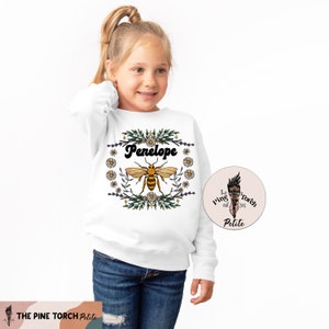 Custom Bee toddler youth sweatshirt, personalized baby bee bird kids pullover, queen bee matching pullover set, bee matching sweatshirt