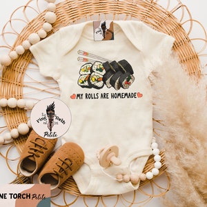 My rolls are handmade Bodysuit, funny sushi asian Japanese baby, Cute sushi Baby Clothes, Unisex sushi Baby Clothes, Unisex Baby Bodysuit